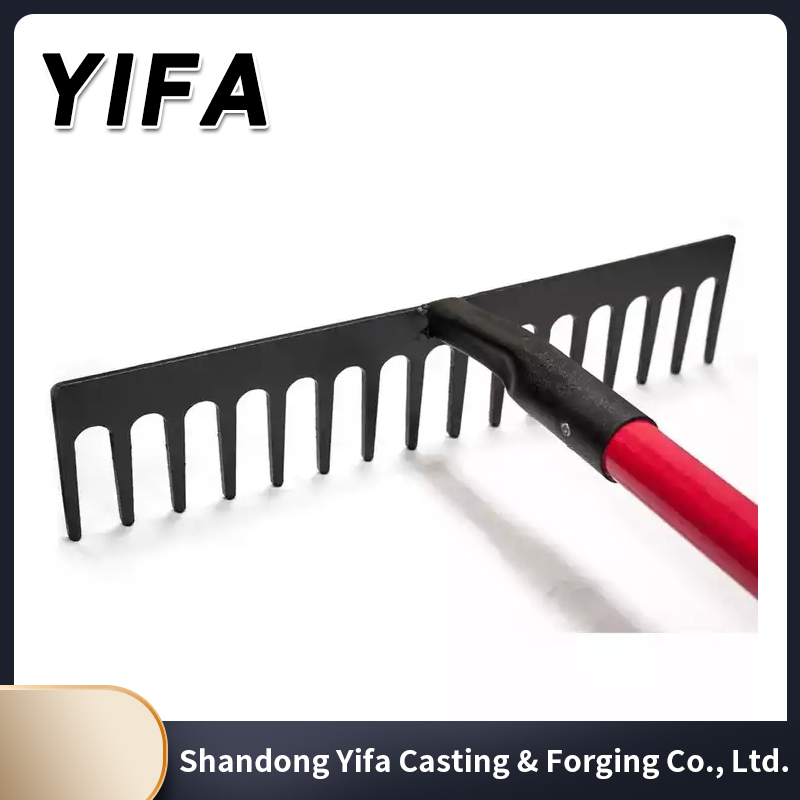 High Quality Garden Carbon Steel 12 Tines Push Rake Carbon Steel Rake