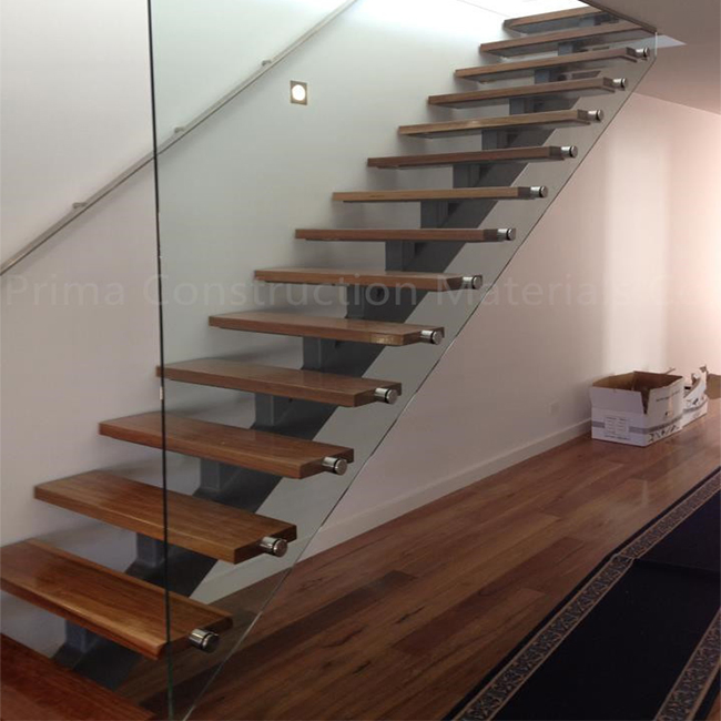 Prima Indoors Modern Design Steel Wood Prefabricated Straight Staircase