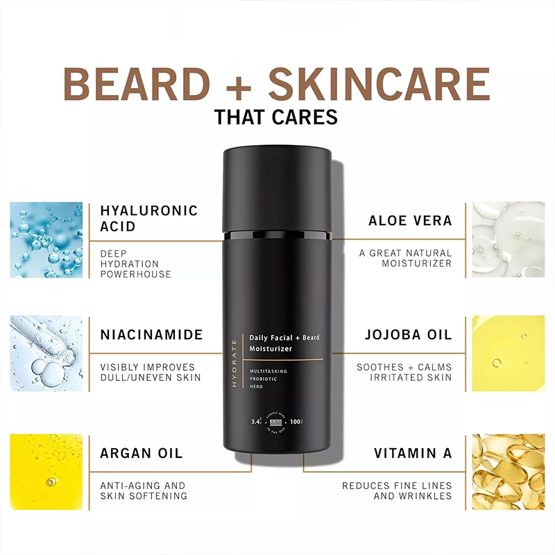 Beauty Cosmetics Skin Care Men Facial Clean Moustache Facial Moisturizer Beard Lotion
