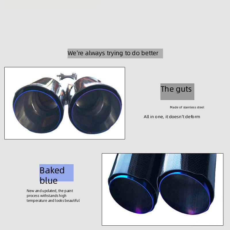 Карбоновые насадки на выхлоп синего цвета