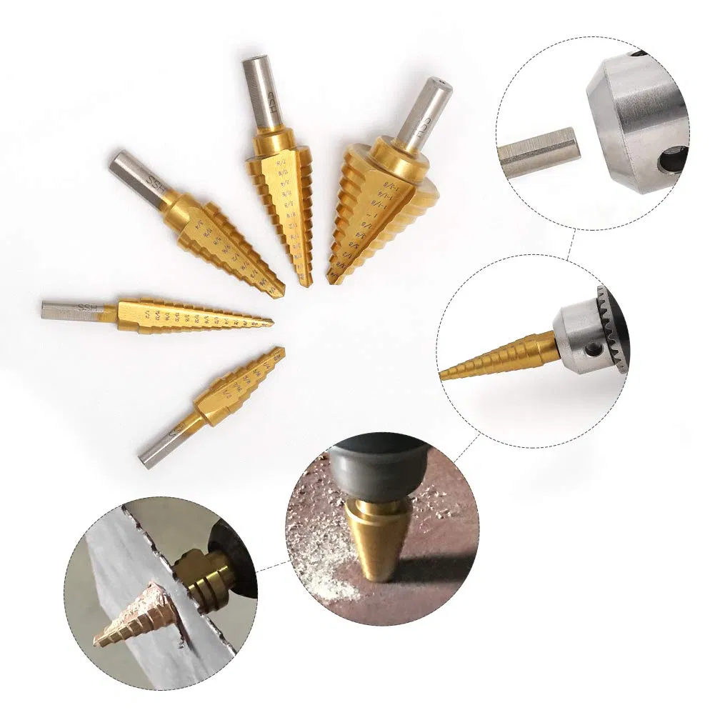 Набор ступенчатых сверл Groove Step Drill Bit, 3 шт.