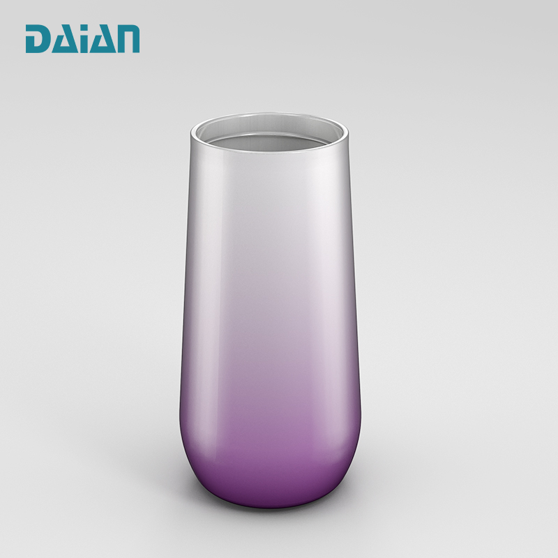 12oz Convenient Double-Wall Unbreakable Stainless Steel Wine Tumbler Champagne Flutes with Lid