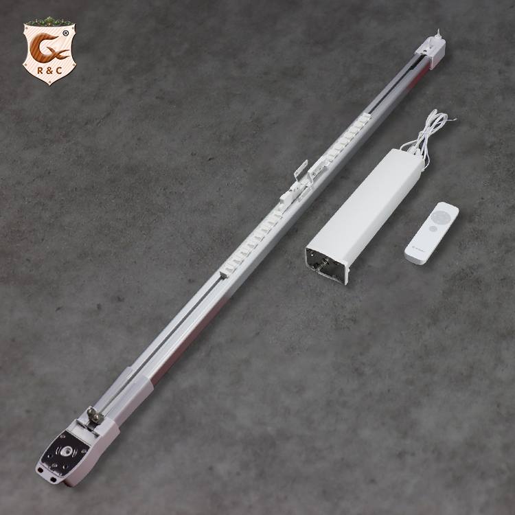 R&C Manufacturer Heavy Duty Remote Control Motorized Extendable Curtain Track Rail