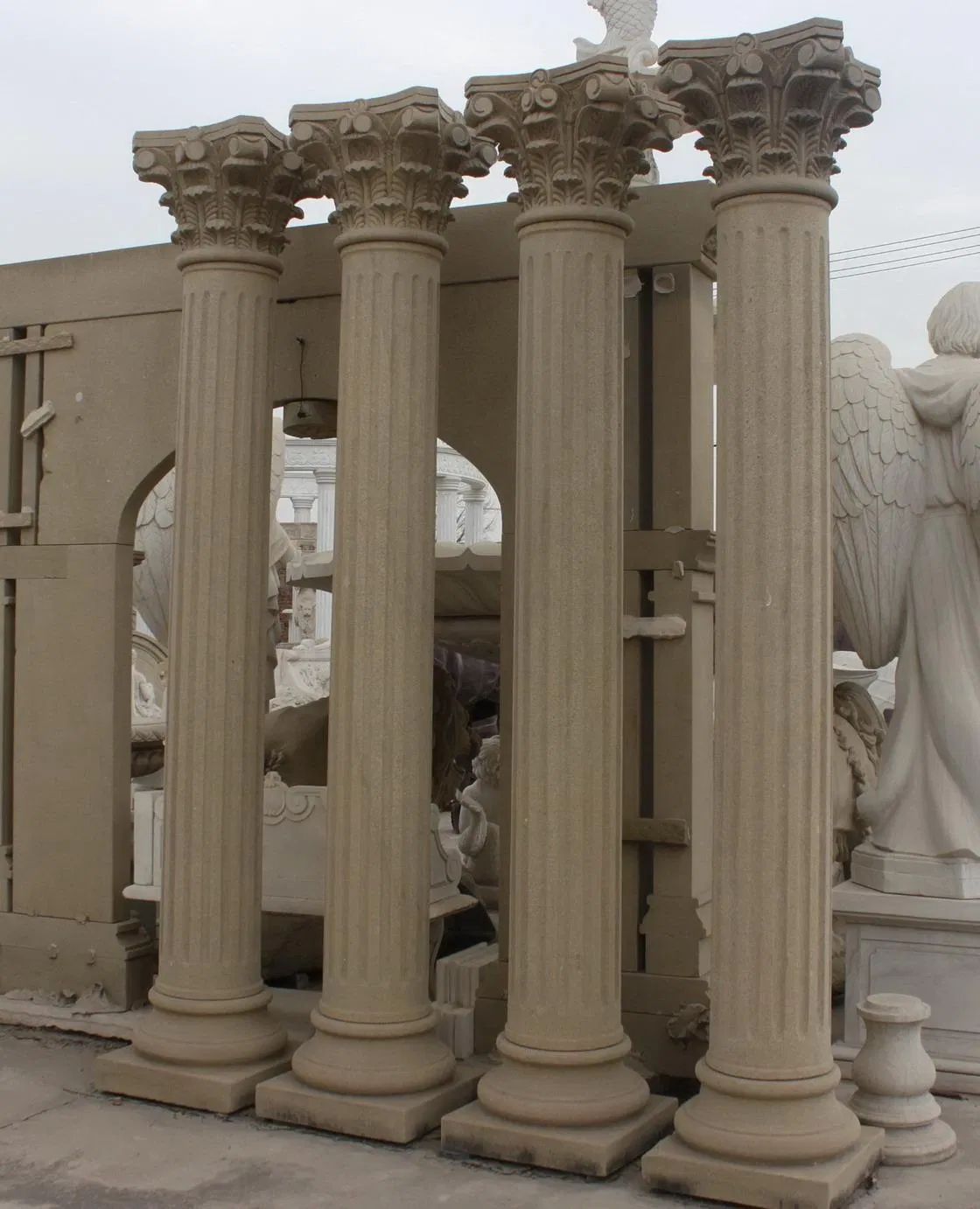 Simple Design Egypt Beige Marble Roman Column