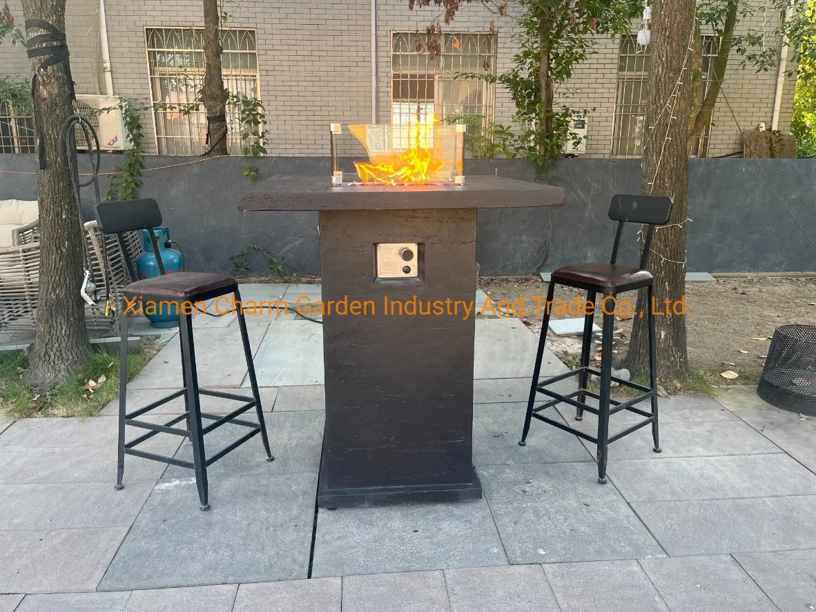Concrete Grc Propane Gas Firepit Bar Table