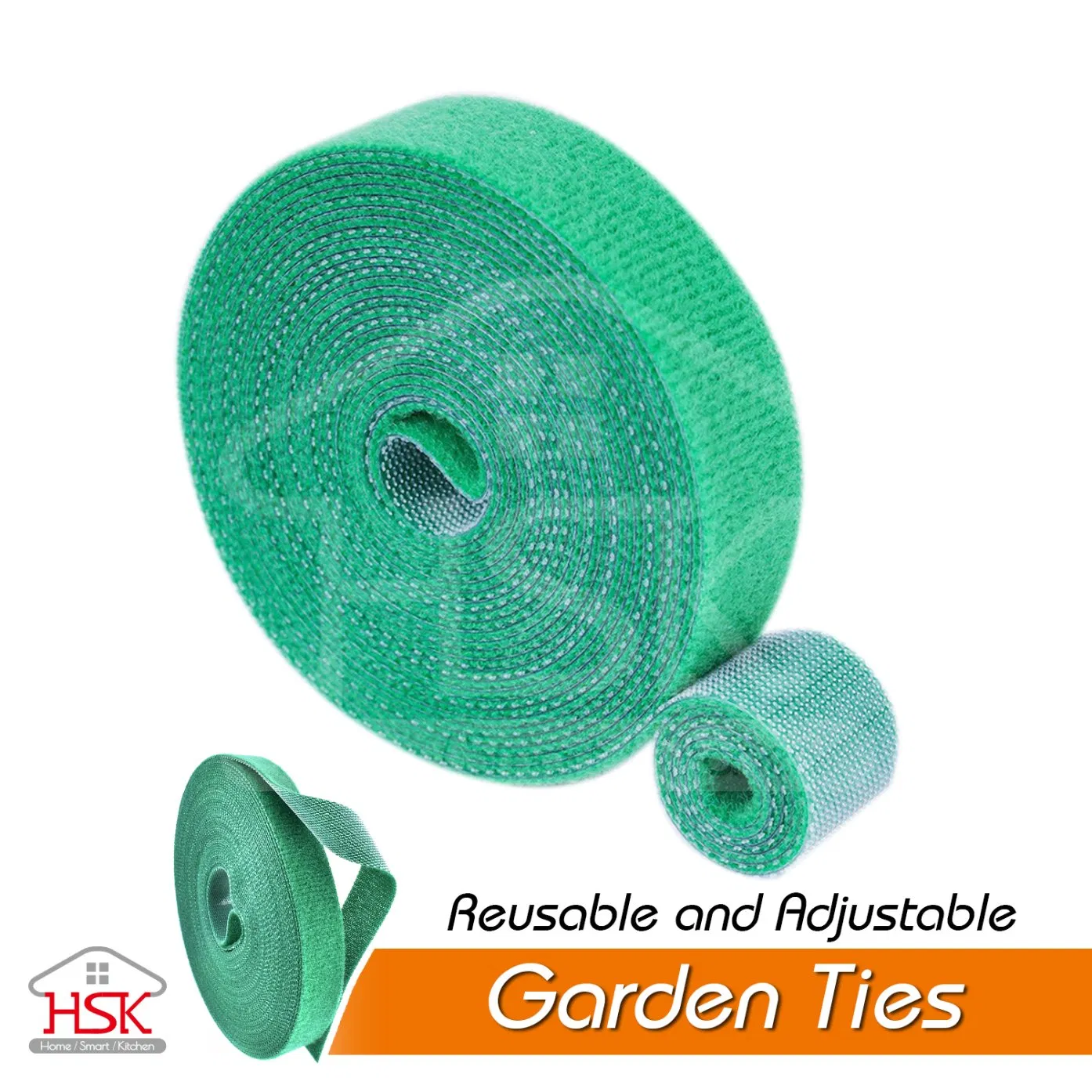 Reusable and Adjustable Garden Ties Green Strap Plant Support