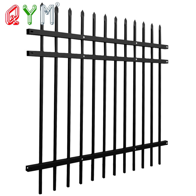 Square Tube Steel Picket Fence Grden Modern Wrought Iron Fence Panels