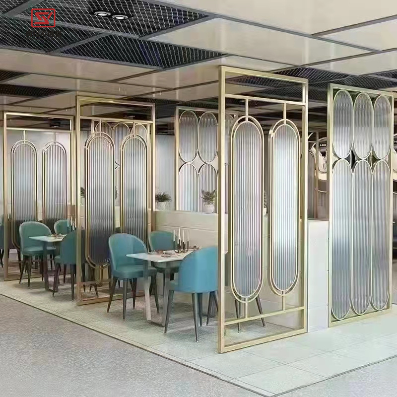 Contemporary Polished Stainless Steel Table Screen Partition Artworks