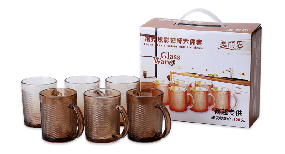 Стеклянная кружка Alice Rock с ручкой, 500 мл, 6 шт.