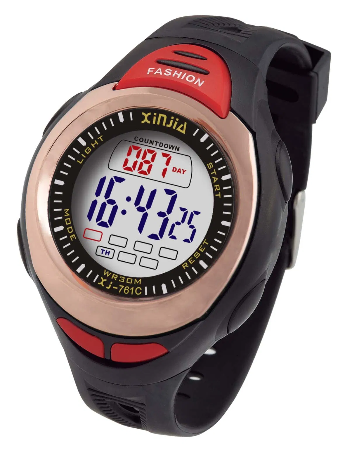 Popular Plastic Case Sporty Digital Watch with Max 999day Count-Down Timer
