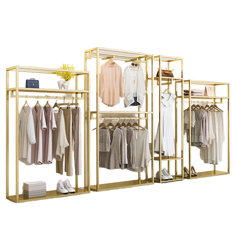 Custom Logo Adjustable Metal Clothing Hangers and Store Racks for Commercial Use