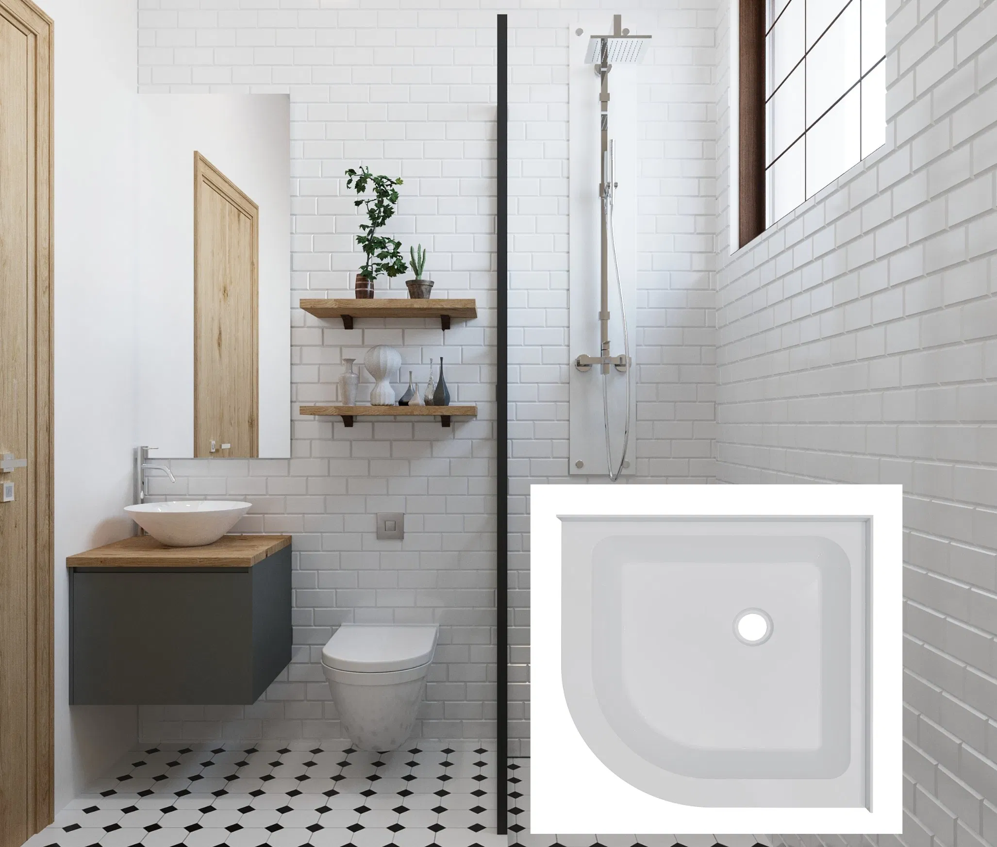 on Sale: Premium Sector Shower Pan Anti-Slip Shower Base with Multiple Sizes Available
