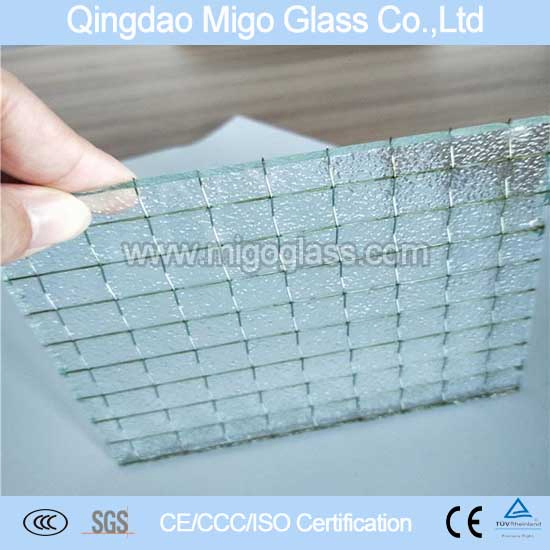 Top Quality Fire Resistant/Fireproof 6mm, 6.8mm Wired Glass, Clear Wire Glass, Obscure Wire Glass, Wired Patterned Glass for Windows and Doors