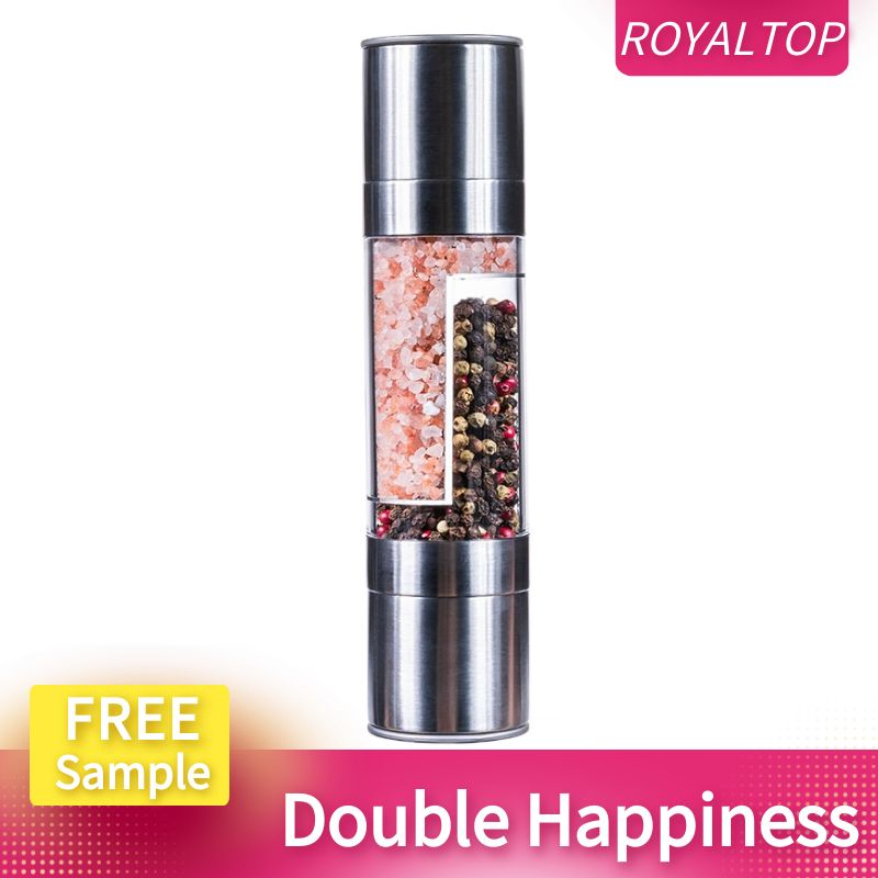 Мельница для соли и перца 2 в 1, керамическая, с регулировкой помола