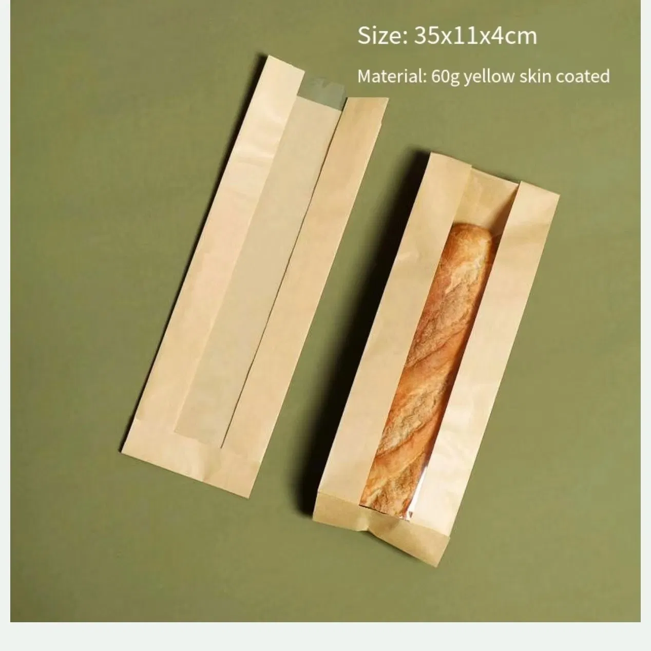 Best Selling Printed Logo Oil Proof Kraft Paper Bags Sandwitch Packing Bag