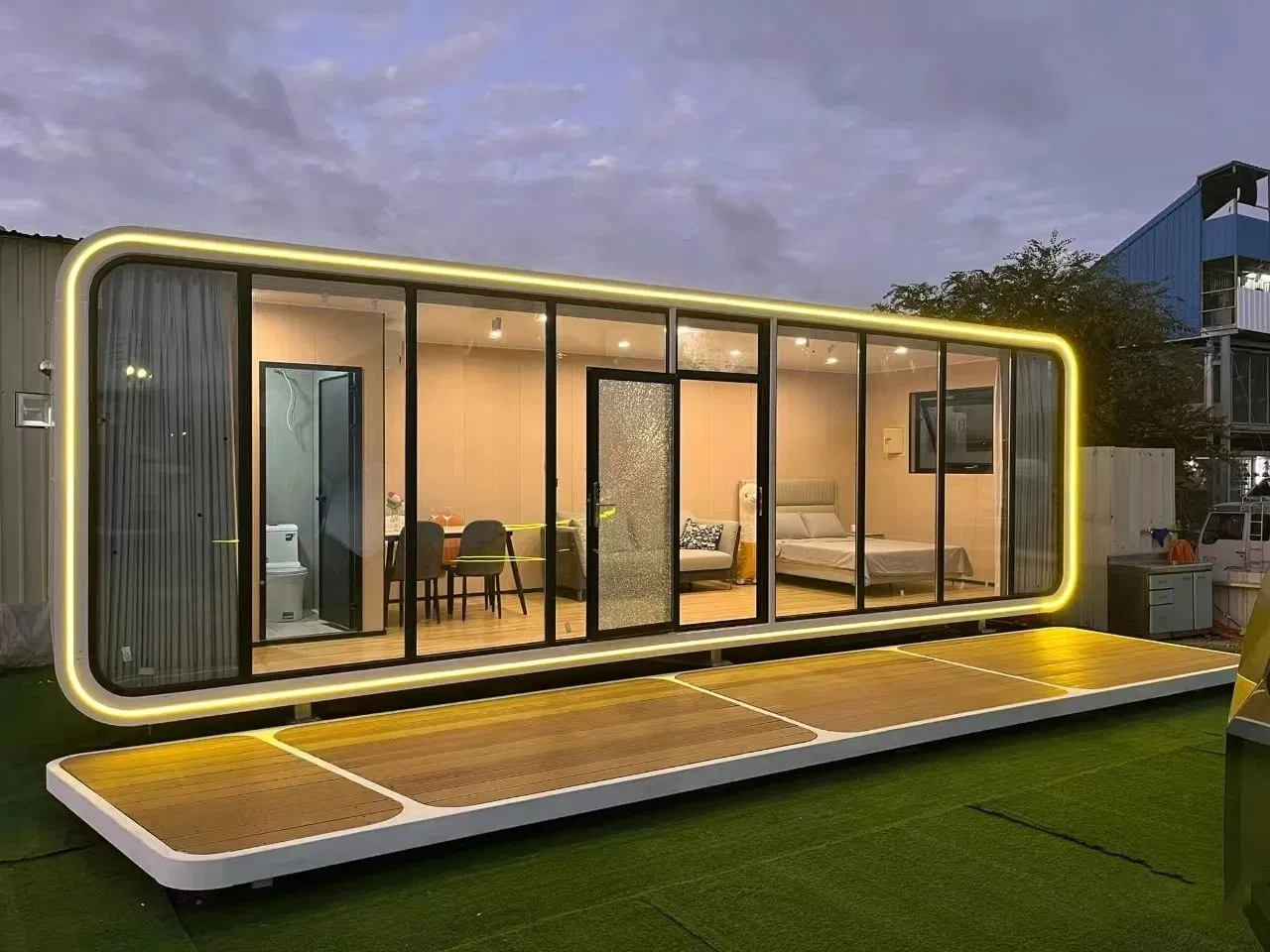 Movable Modern Study Apple Pod Cabin Hotel Small Solar Pod Waterproof Garden Office Prefab Cabin Houses