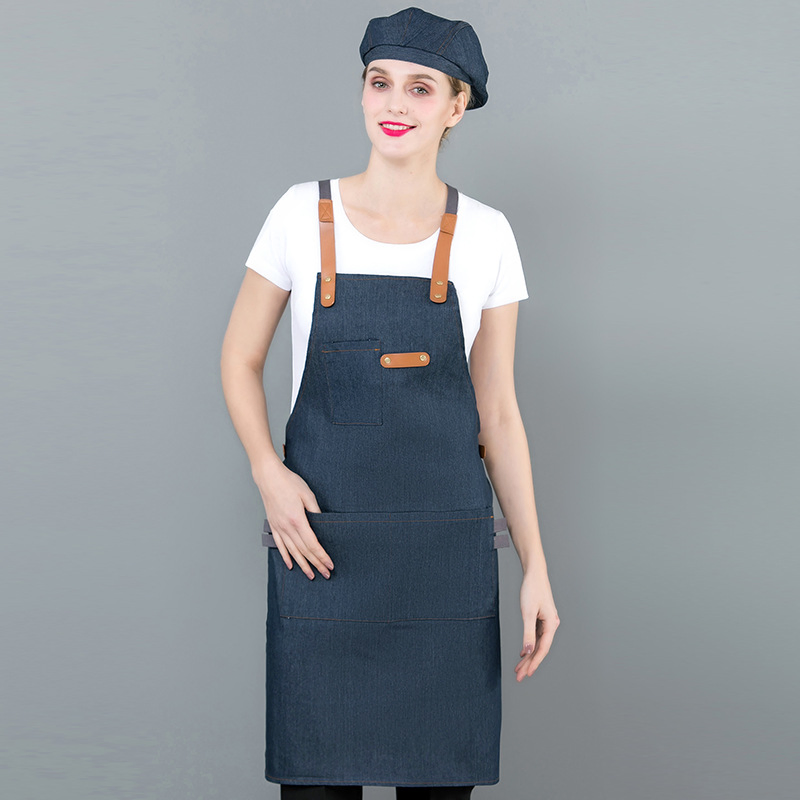 Custom Design Cooking Cotton Apron Printed Logo Chefs Kitchen Men Women Apron
