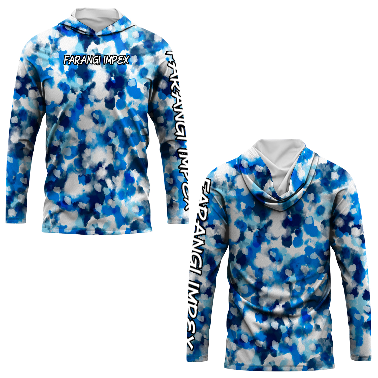 Толстовка рыболовная с воротником полиэстер с сублимацией