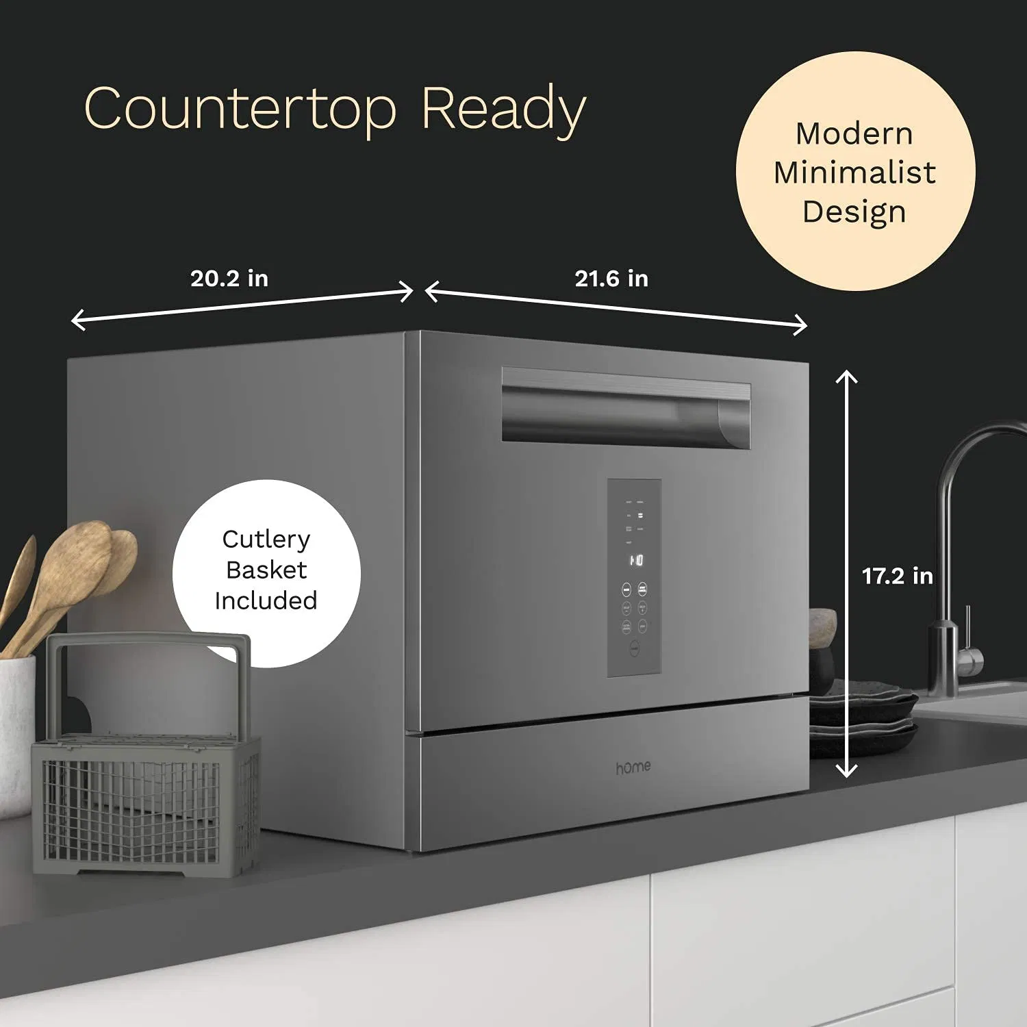 New Design Stainless Steel Digital Countertop High Temperature Energy Basket Dishwasher