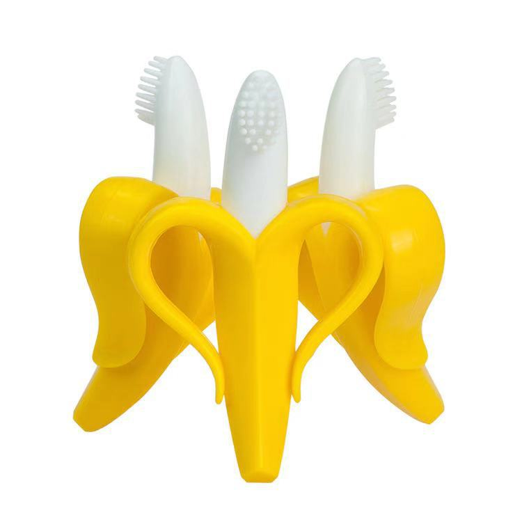 Soft Banana Fruit Rubber Chewing Toy Silicone Newborn Baby Infant Teether