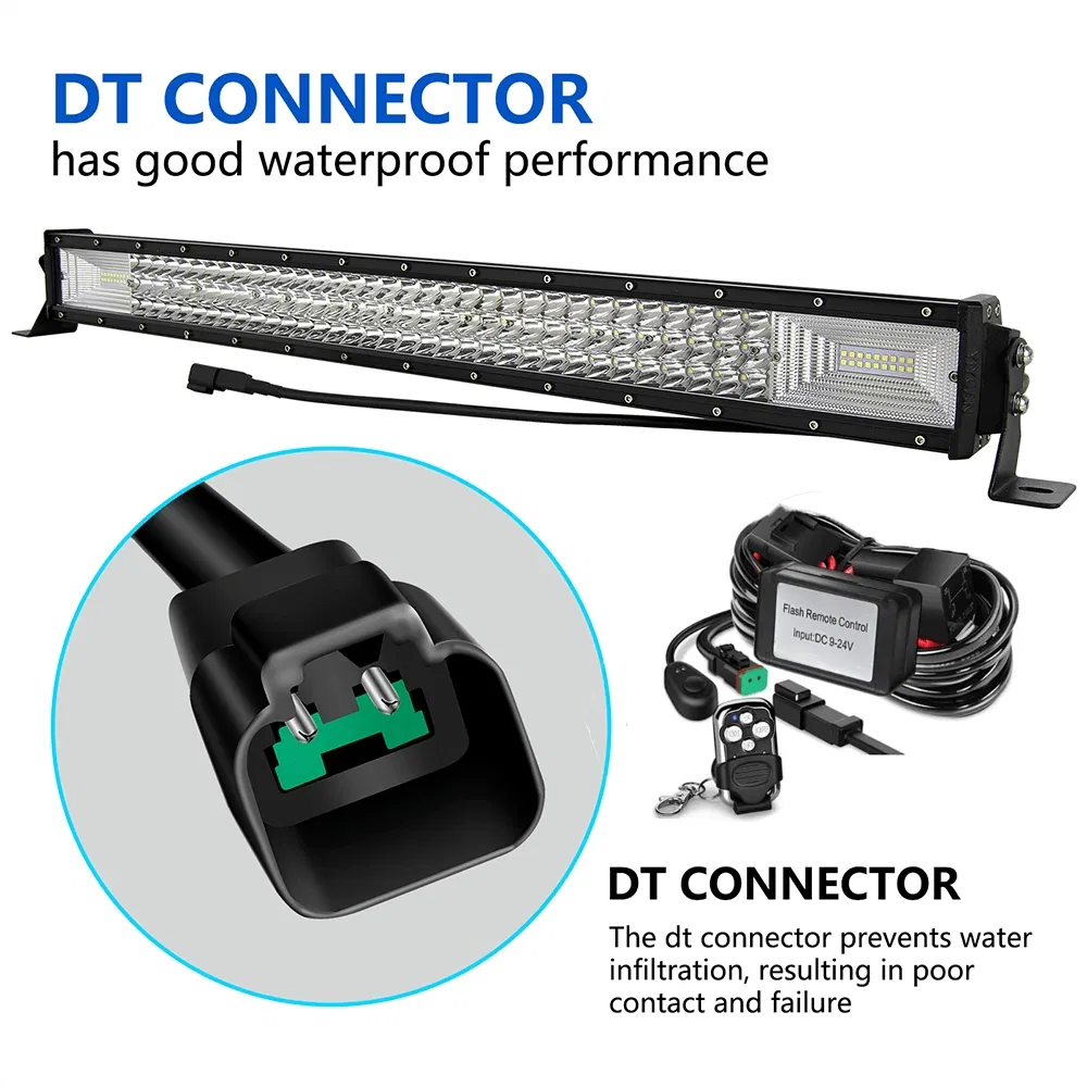 LED Light Bar 7D Lens Triple Row Spot Flood Combo Beam