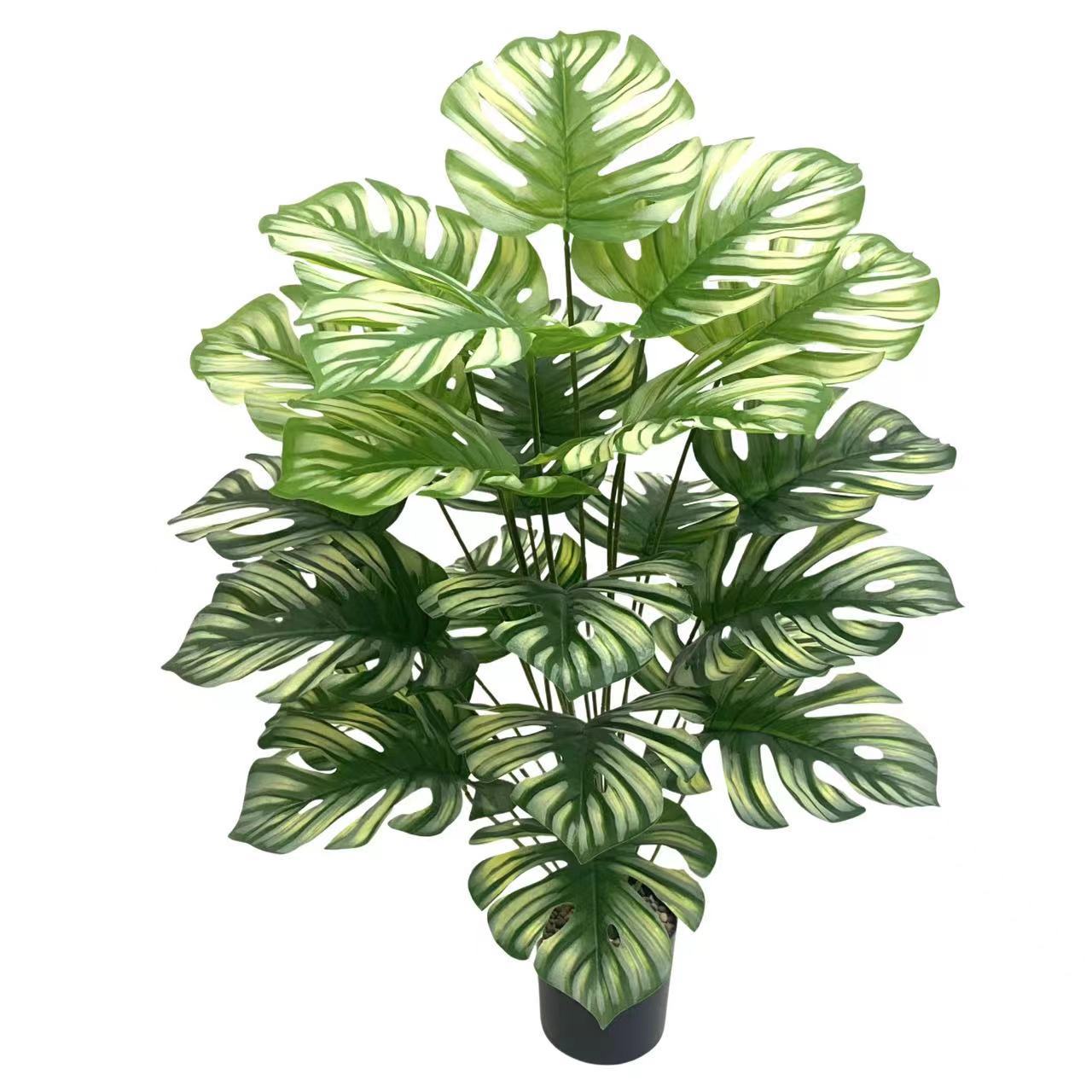 Монстера искусственная большая 24 листа пластик