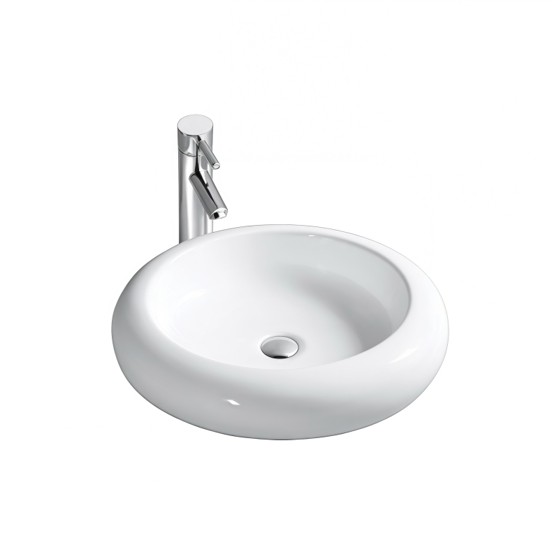 Ceramic Art Round Washbasin Countertop Washbasin From Chaozhou Penyuan Factory, Suitable for High-End Bathroom Sinks