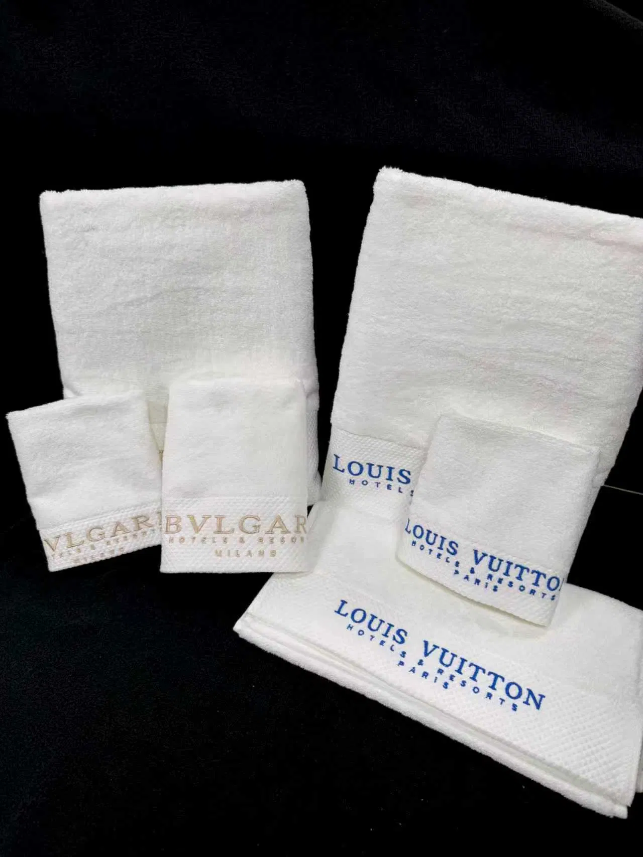 Custom Hotel Five Star Quality Linen Bath 100% Cotton Face Hand Towel