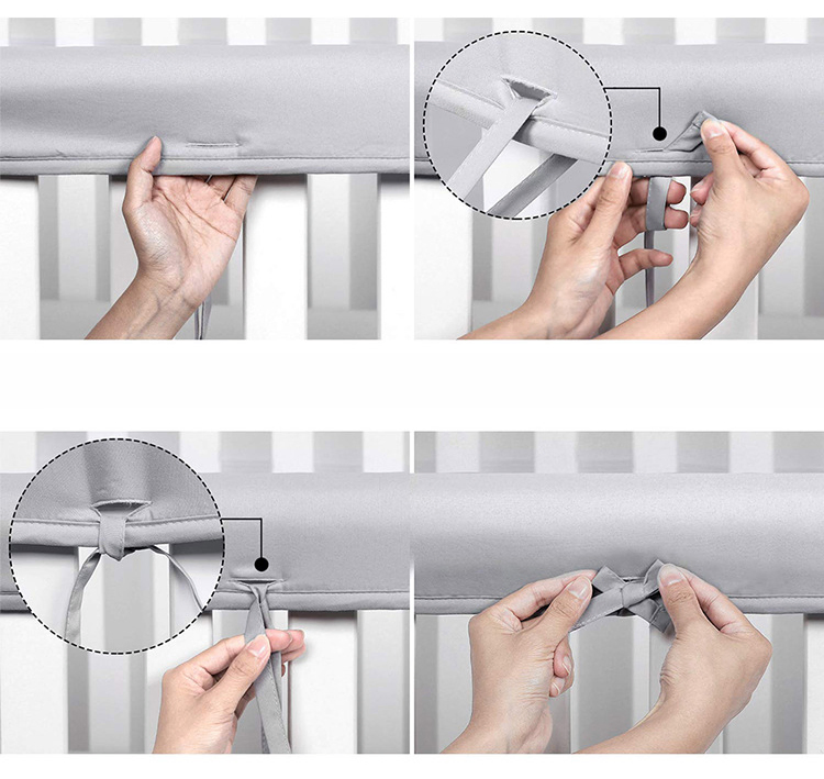 Baby Fence Bumper Bed Crib Guard Rail Soft Surround Anti-Collision Safety Cover