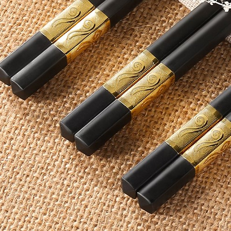 Black Gold Plated Alloy Fiberglass PPS Chopsticks