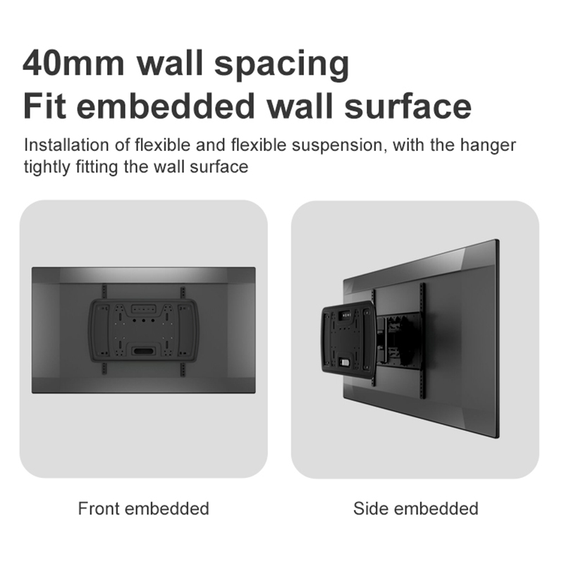 Screen Size 40"-85" Vesa 600X400 Low-Profile Articulating Full Motion Tilt Swivel Flat TV Wall Mount Bracket
