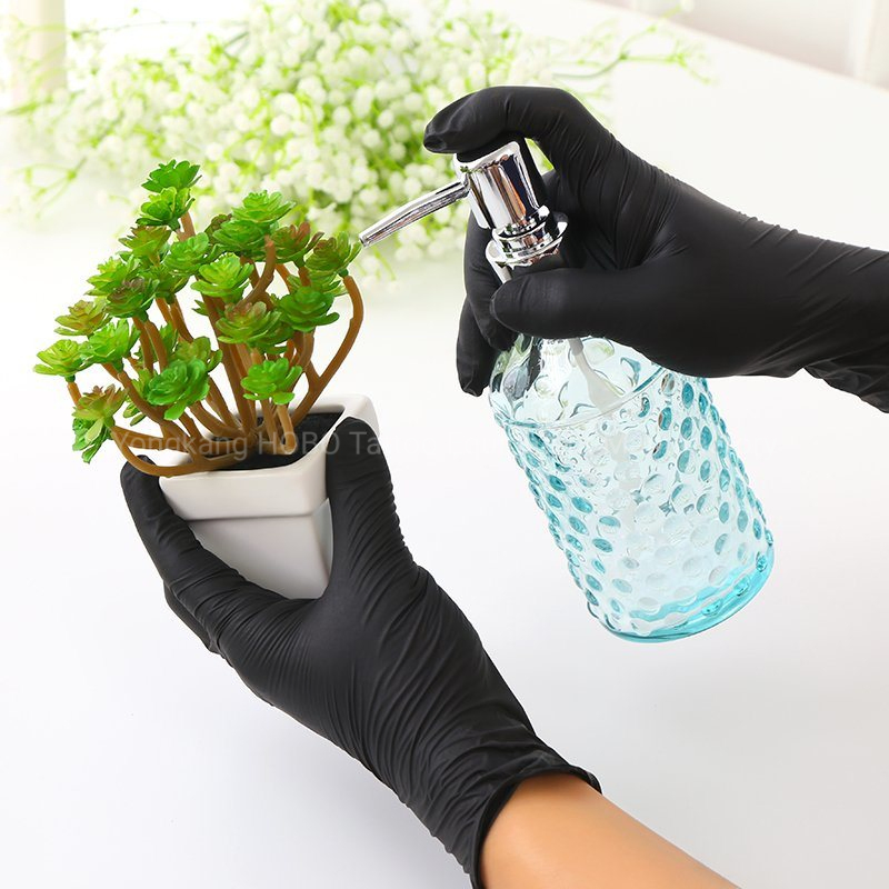 100PCS Disposable Waterproof Soft Work Safety Protective Black Nitrile Glove