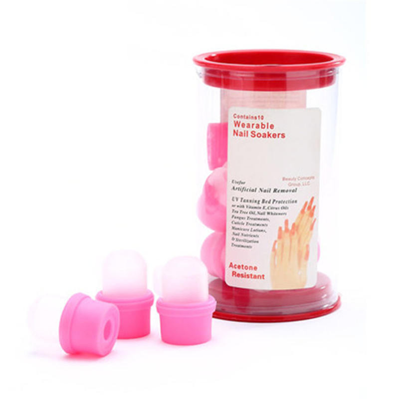 Wearable Soft Silicone Gel Remover Nail Soaker Caps