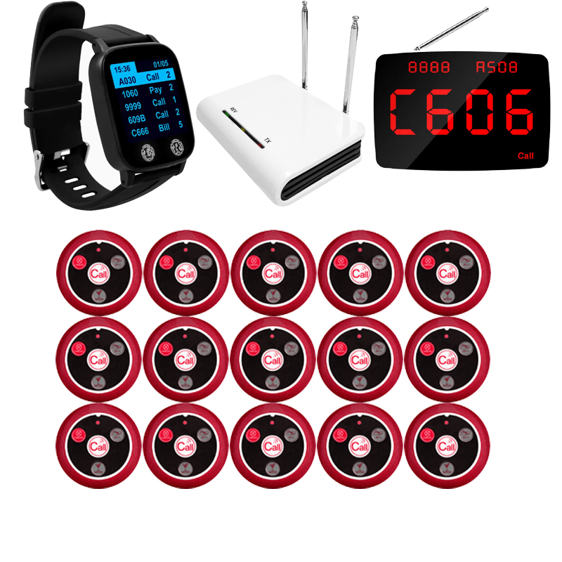 Catel Commercial Restaurant Pager System with Host & Signal Booster for Reliable Service