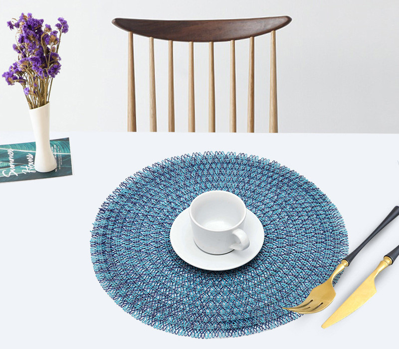 Promotional Gifts Waved Handmade Fashion Round Hotel Placemat Plastic
