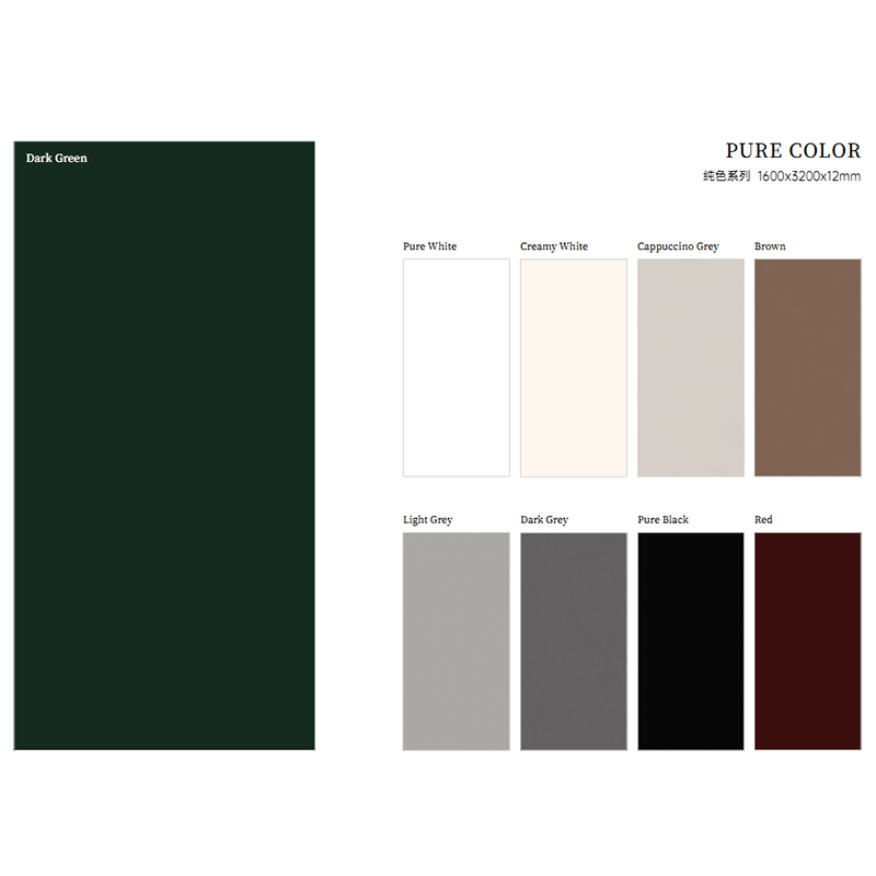 Quality Artificial Stone Pure Dark Green/White/Brown/Black/Red Sintered Stone Slabs Tile