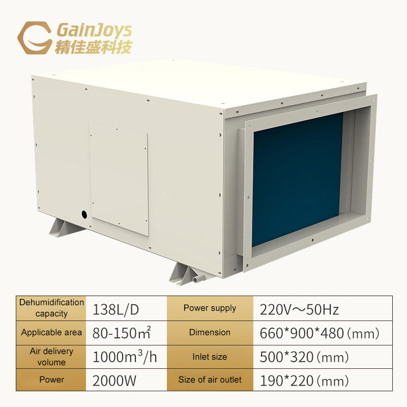 High-Efficiency 30L Ceiling Ducted Dehumidifier for Indoor Spaces