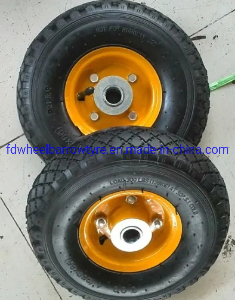 3.00-4 3.50-4 Pneumatic Rubber Wheel with Steel Rim Used for Hand Trolley and Tool Cart, Garden Carts