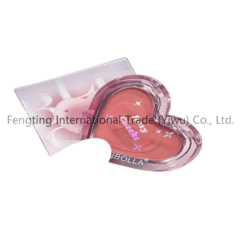 Wholesale Natural Looking Glow Heart Shape Packaging Powder Blush Face Cheek Makeup Pigment Blush Palette