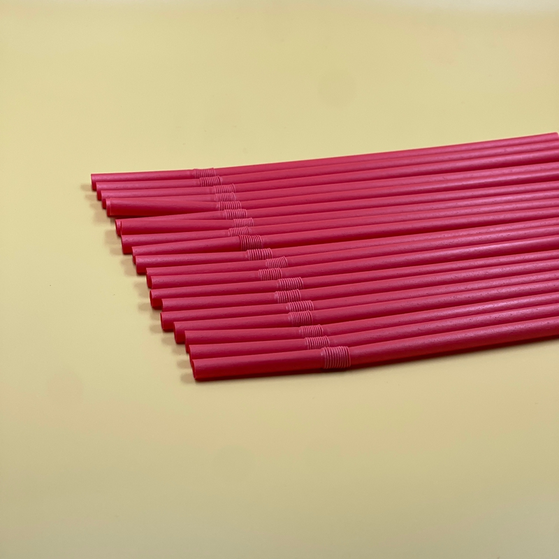 Eco-Safe Bendable Sugarcane Straws - Biodegradable & Bright Colors