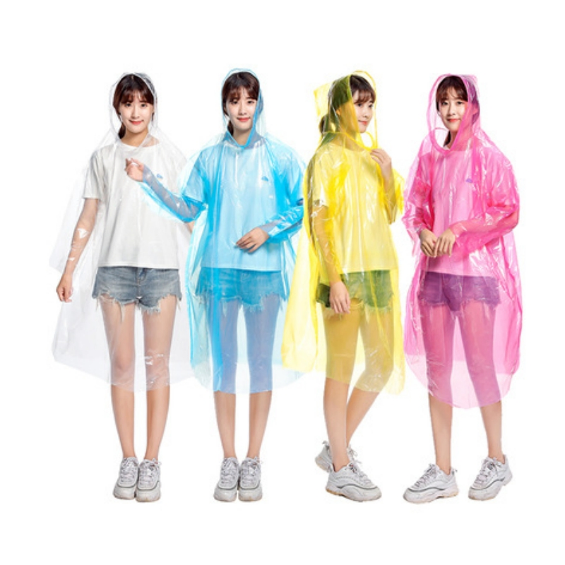 Disposable One-Times Mackintoshes Women Men Rain Coat PE Waterproo Raincoat