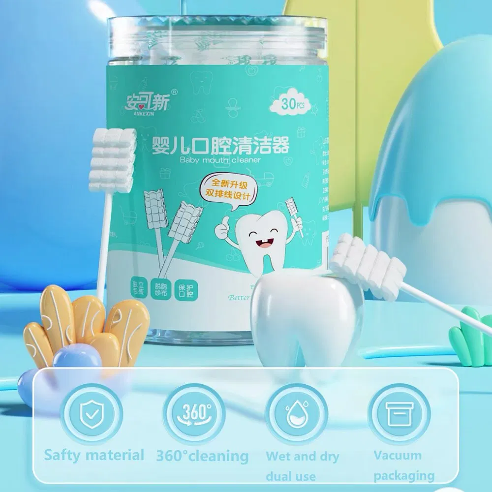 Baby Mouth Cleaner Gums Deciduous Teeth Caring Ultra Soft Gauze Toothbrush Wholesale