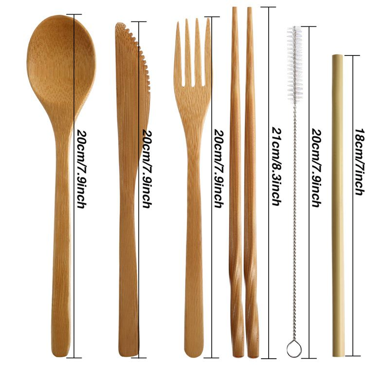 Zero-Plastic Wooden Cutlery Bamboo Cutlery Set