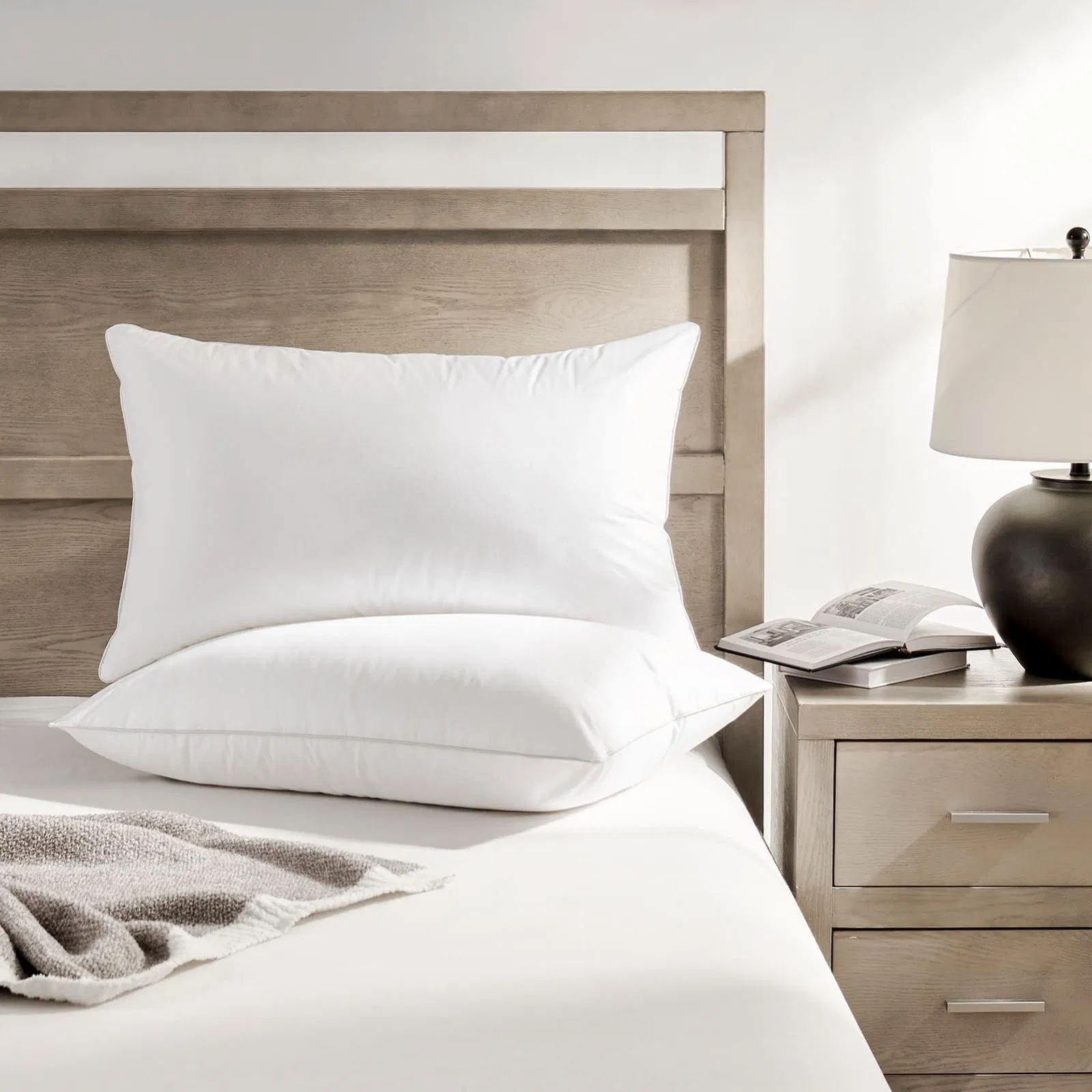 Hotel Quality 100% Natural Cotton Pillow Down and Goose/Duck Feather Pillow