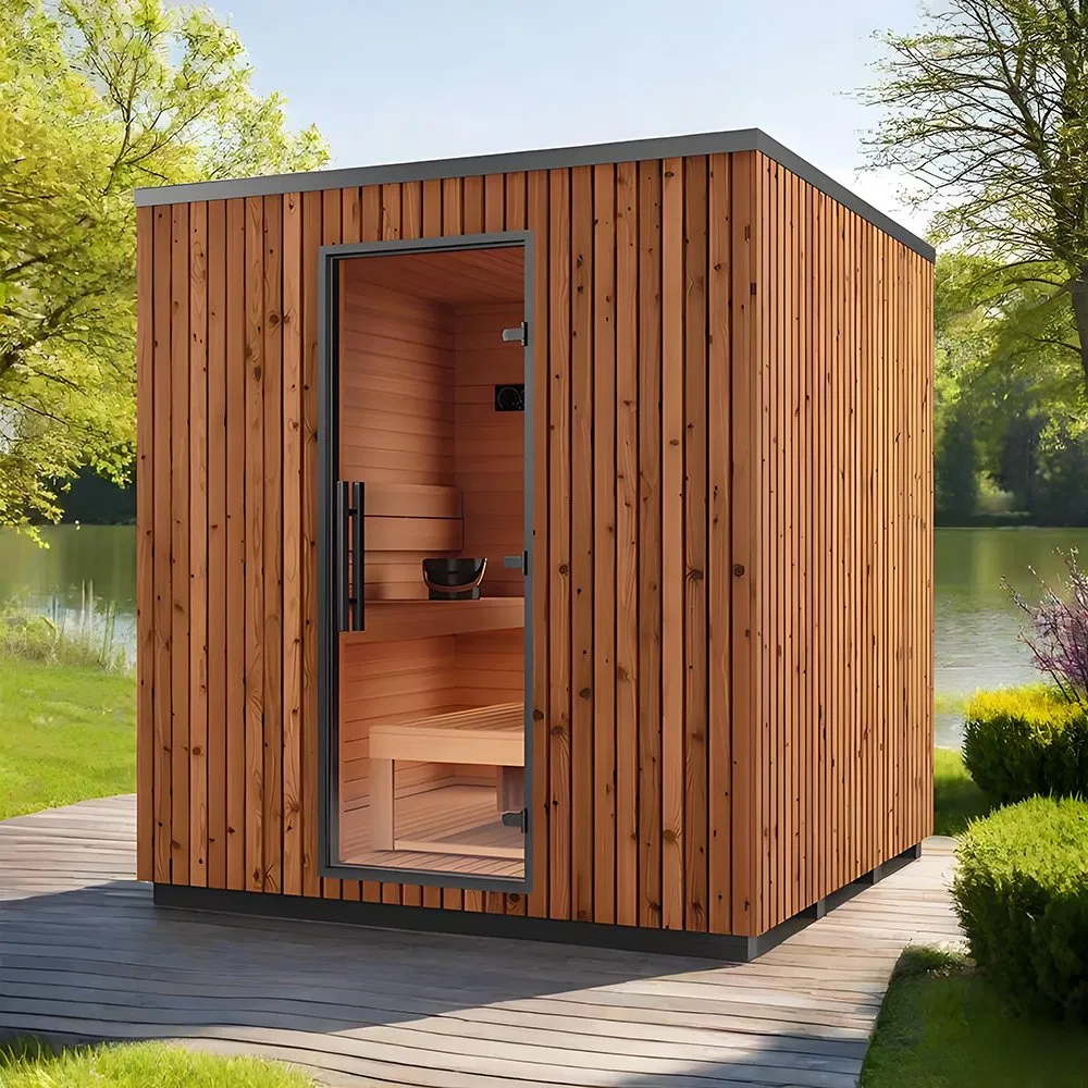 Квадратная сауна для улицы из канадской тсуги или кедра