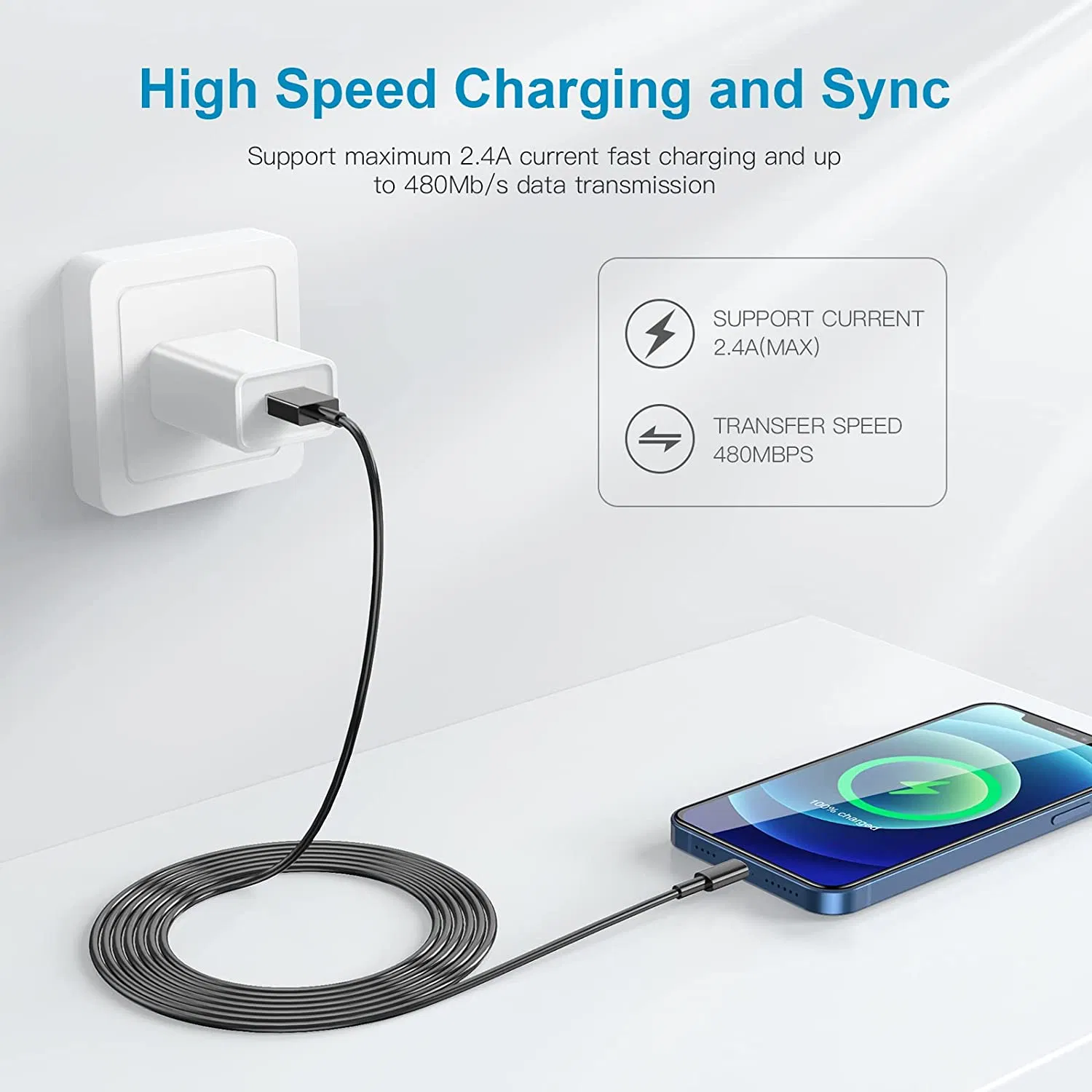 Оригинальный кабель Lightning 1м, 2м, 3м для iPhone