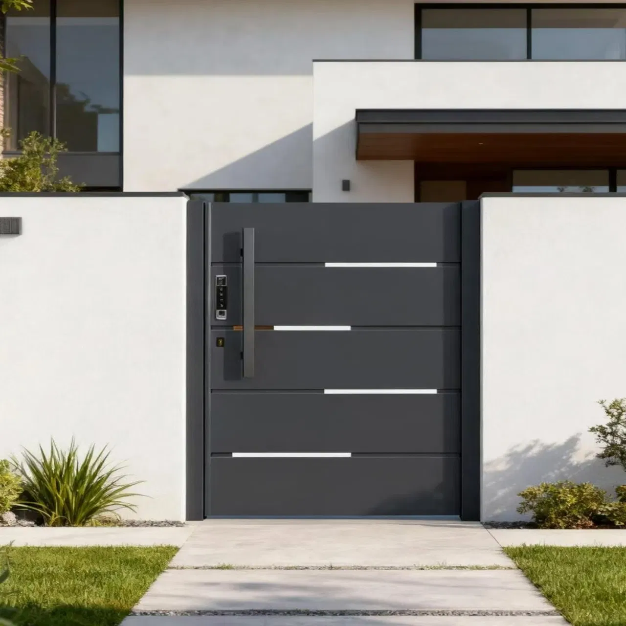 15. Heavy-Duty Aluminum Alloy Fence Gate Security Elegant Metal Entrance Door for Outdoor Residential Applications Villa Courtyard Door