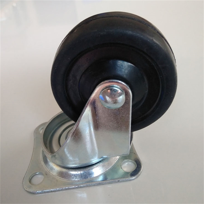 Factory Price 40mm 2.5inch Rubber Casters Wheels Furniture Industrial Heavy Duty Fixed Rotating Threaded Stem Caster Castor