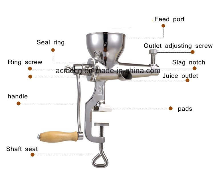 Household Vegetable Fruit Juicer Stainless Steel Manual Mini Juice Extractor