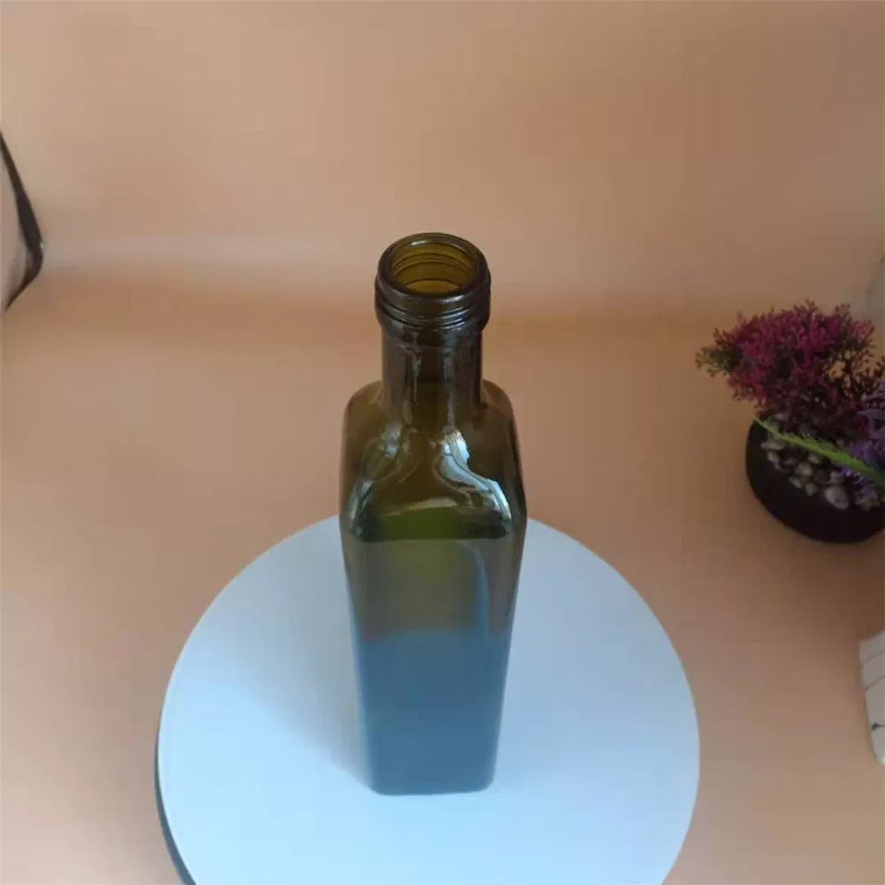 Customised Colors Round Glass Olive Oil Bottle for Oiler Cruet Condiment